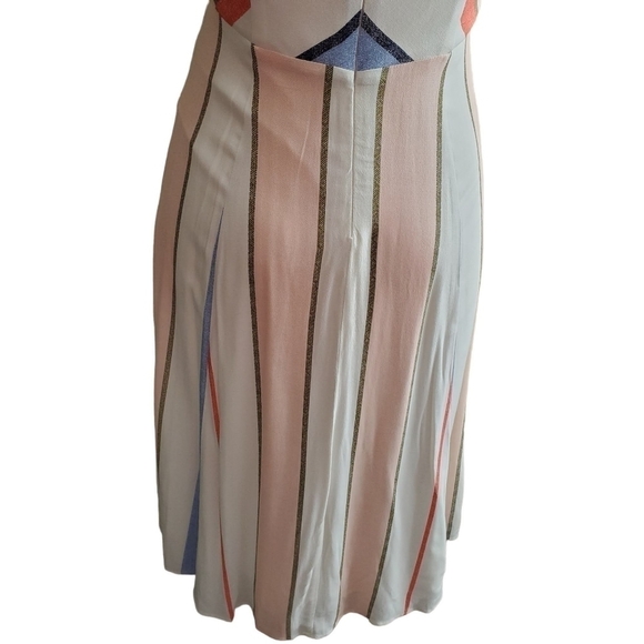 Highline Collective Sleeveless Stripe Dress Cream Blue Orange Peach Size 2 - Picture 8 of 10